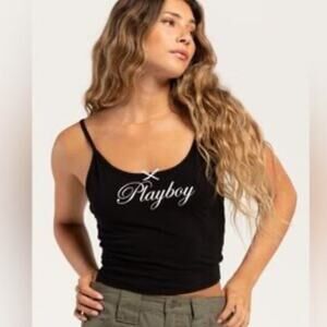Playboy Black Logo Crop Top size XS